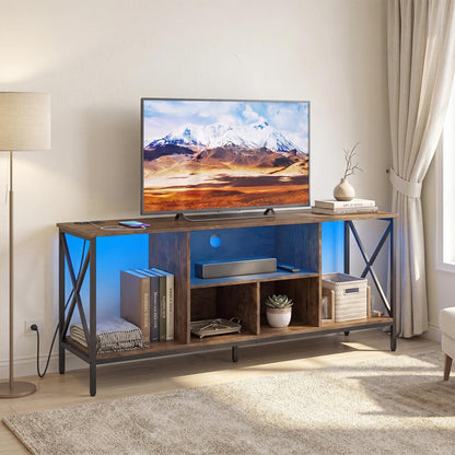 Goflame TV Stand with LED Lights for 65 Inch TV