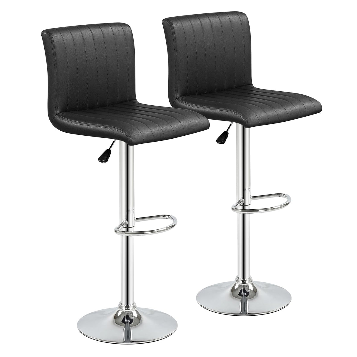Goflame Modern Faux Leather Counter Height Barstools Set of 2/4 with Back and Footrest