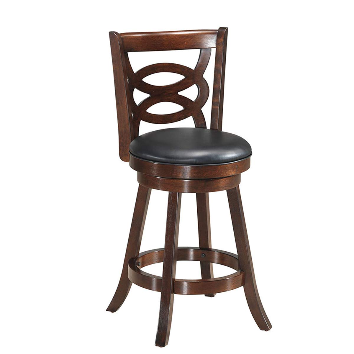 Goflame Bar Stools, Counter Height Dining Chair, Fabric Upholstered 360 Degree Swivel