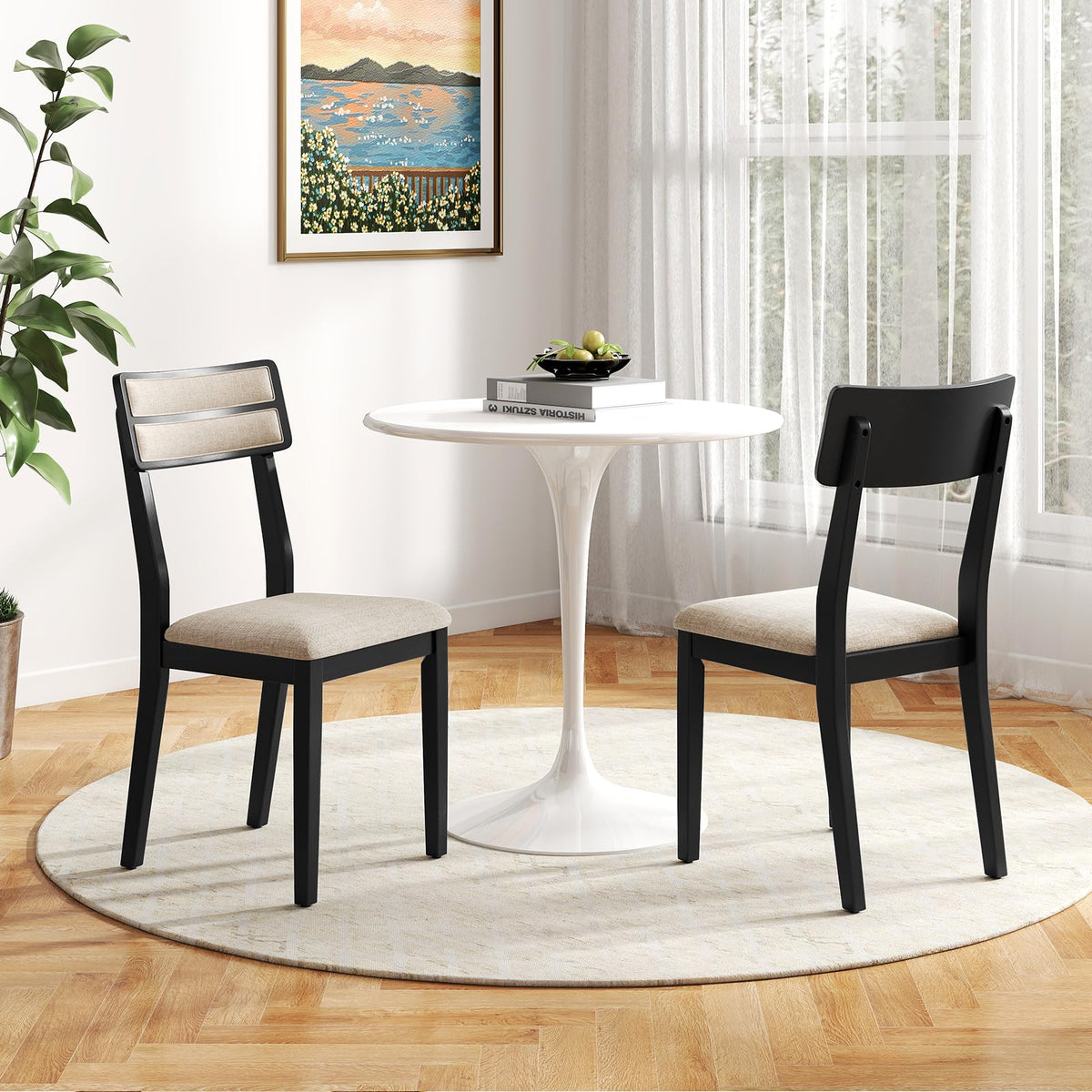 Goflame Modern Dining Chairs Set of 2/4 Upholstered Kitchen Chair