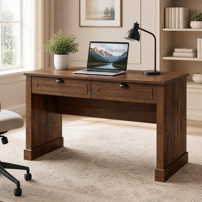 GOFLAME 48" Computer Desk with Drawers, Farmhouse Home Office Desks