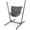 Goflame Hammock Chair with H-Shaped Stand - Heavy Duty Swing Chair with 6-Position Adjustable Height and Side Pocket