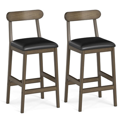 Goflame Farmhouse Bar Stools Set of 2/4 with Rubber Wood Legs for Kitchen
