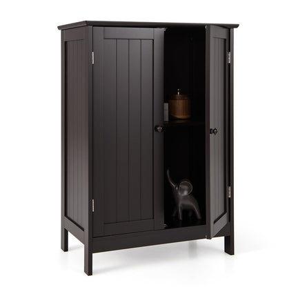 Goflame Storage Cabinet with Doors and Shelves - Freestanding Storage Organizer with Anti-Tipping Device