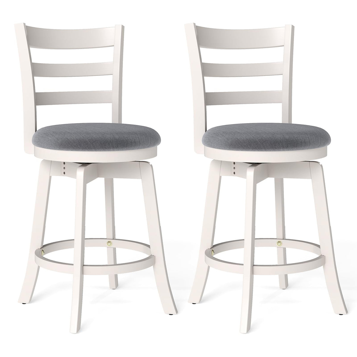 Goflame 25" Counter Height Stools Set of 2/4 with Fabric Upholstered Seat
