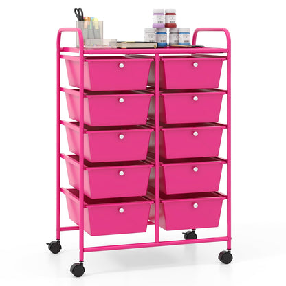 Goflame 10 Drawers Rolling Cart, Classroom Organizers