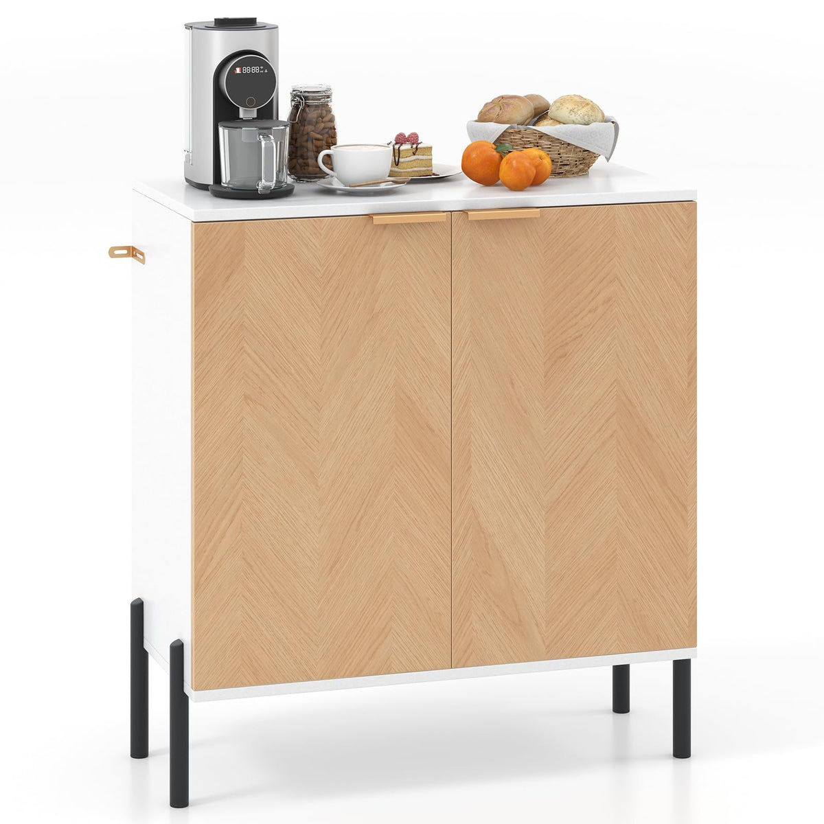 Goflame Buffet Cabinet with Storage, 2-Door Kitchen Sideboard with Storage Cabinet