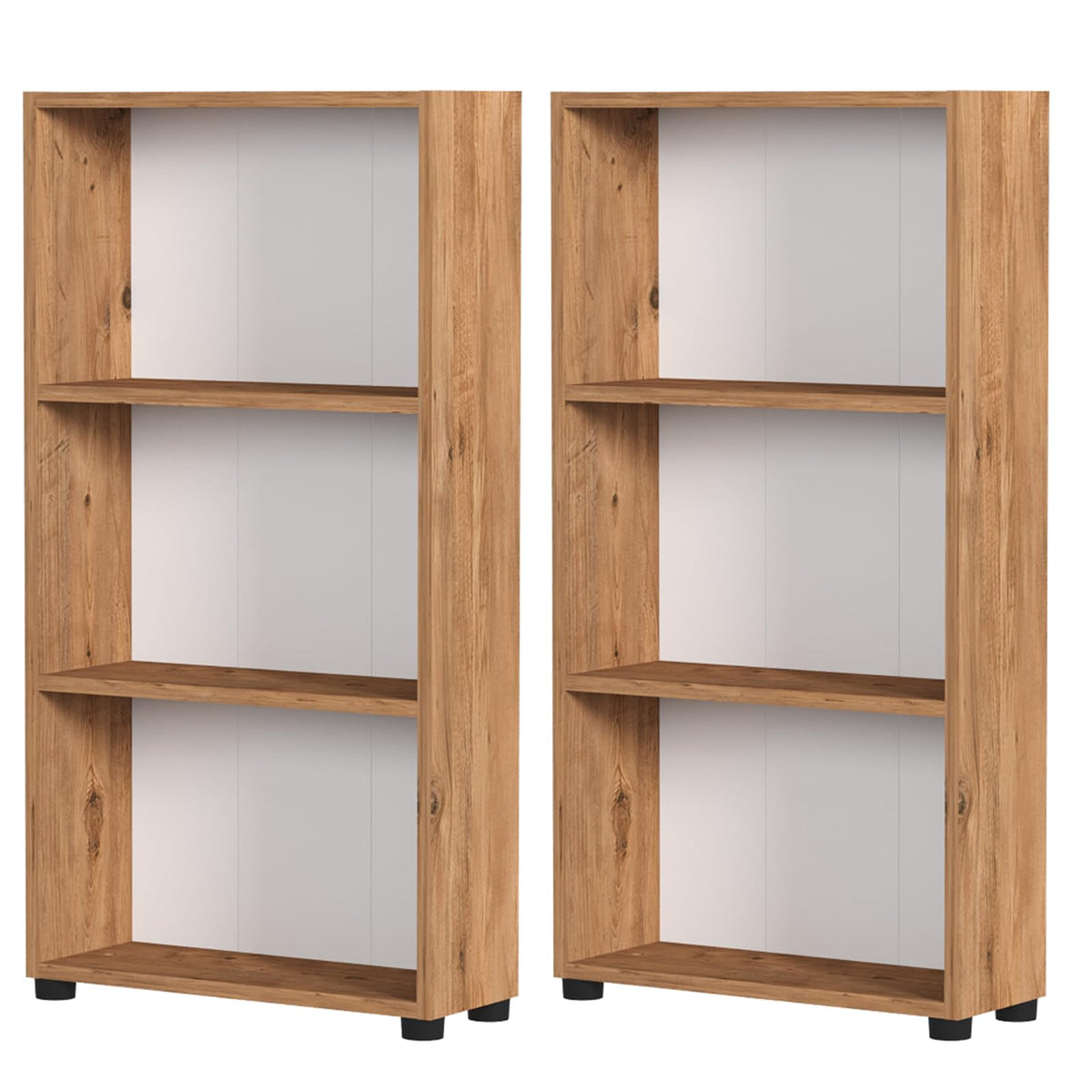 Goflame 3-Tier Bookcase with Anti-Tipping Kit for Living Room