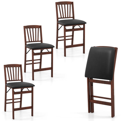 Goflame Folding Bar Stools Set, 24.5" Counter Height Bar Dining Chairs with Back
