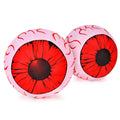 2 Pack 3 FT Halloween Inflatable Eyeballs W/ Air Blower, Red LED Lights