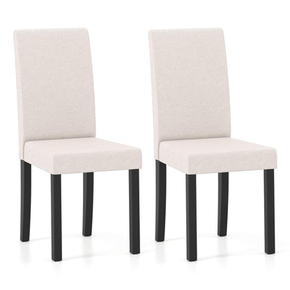 Goflame Upholstered Dining Chair Set of 2/4 Mid Century Modern Fabric Kitchen Chairs with Thick Padded Seat