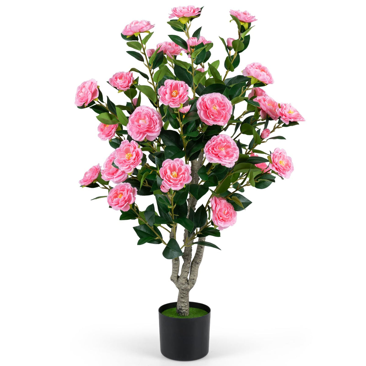 GOFLAME 39.5" Artificial Camellia Trees with Planter for Outdoor(1/2)