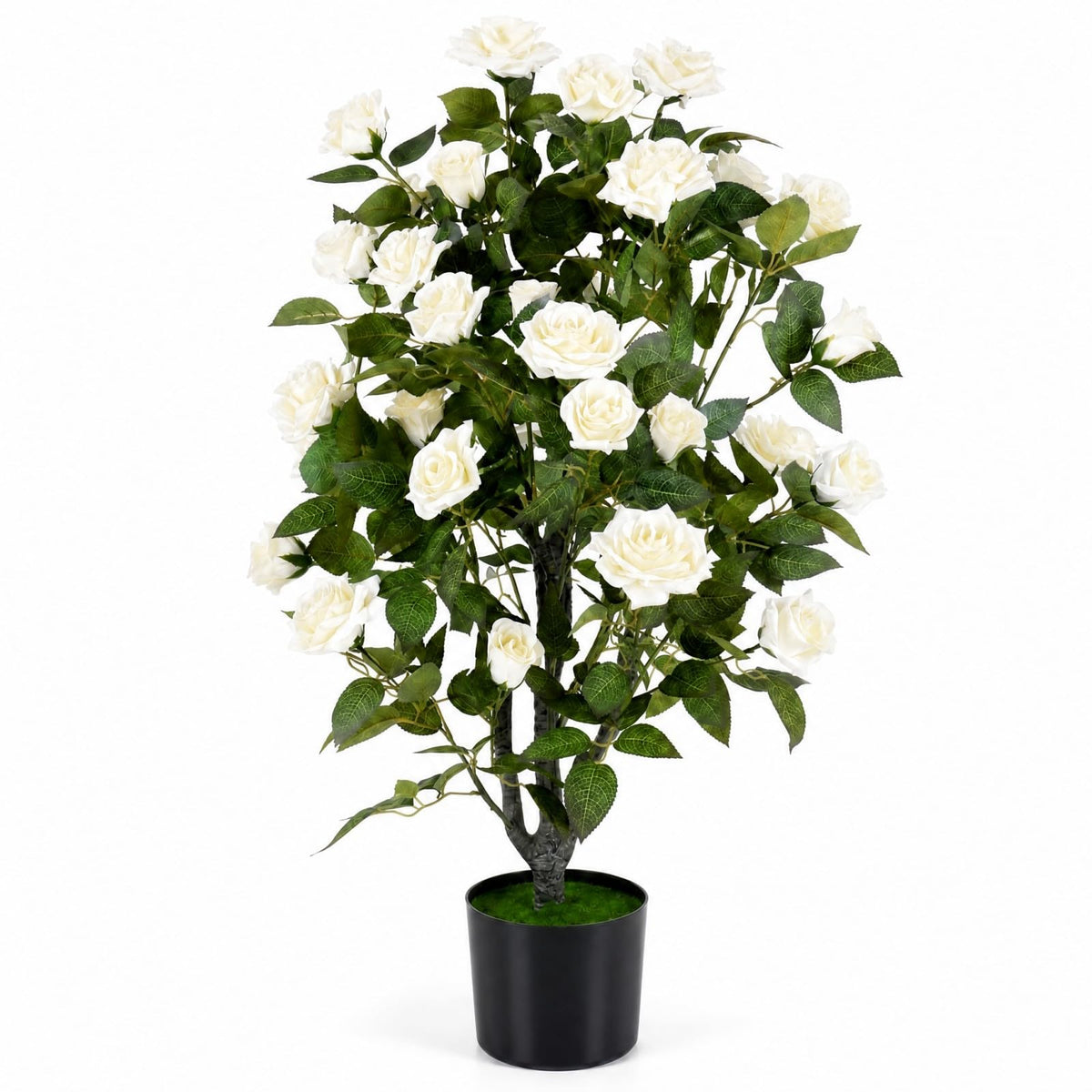 GOFLAME 35.5" Artificial Rose Tree with Pot for Outdoor(1/2)