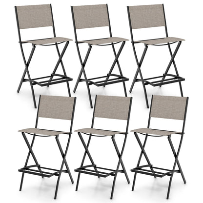 Goflame Folding Patio Bar Chairs Set of 6