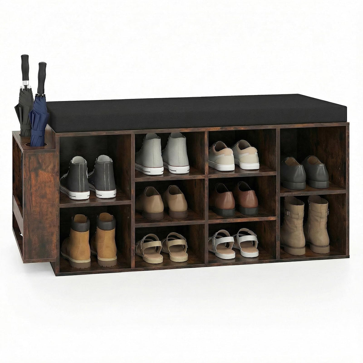 Goflame Shoe Storage Bench with Umbrella Stand