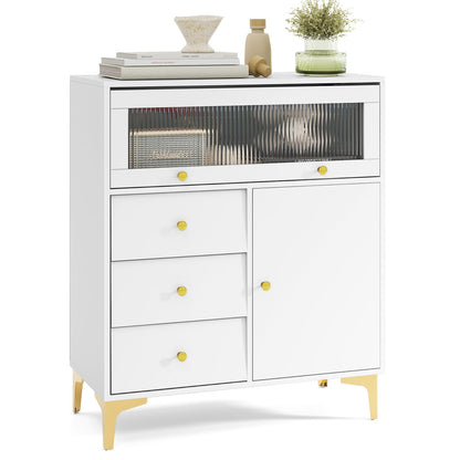 Goflame 3-Drawer Modern Storage Cabinet with 2 Doors