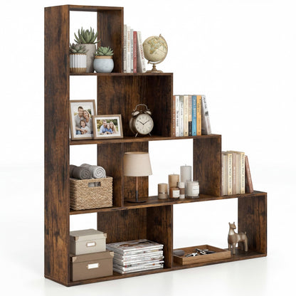 Goflame 6 Cube Geometric 4-Tier L-Shaped Bookcase with Cubes (1/2)