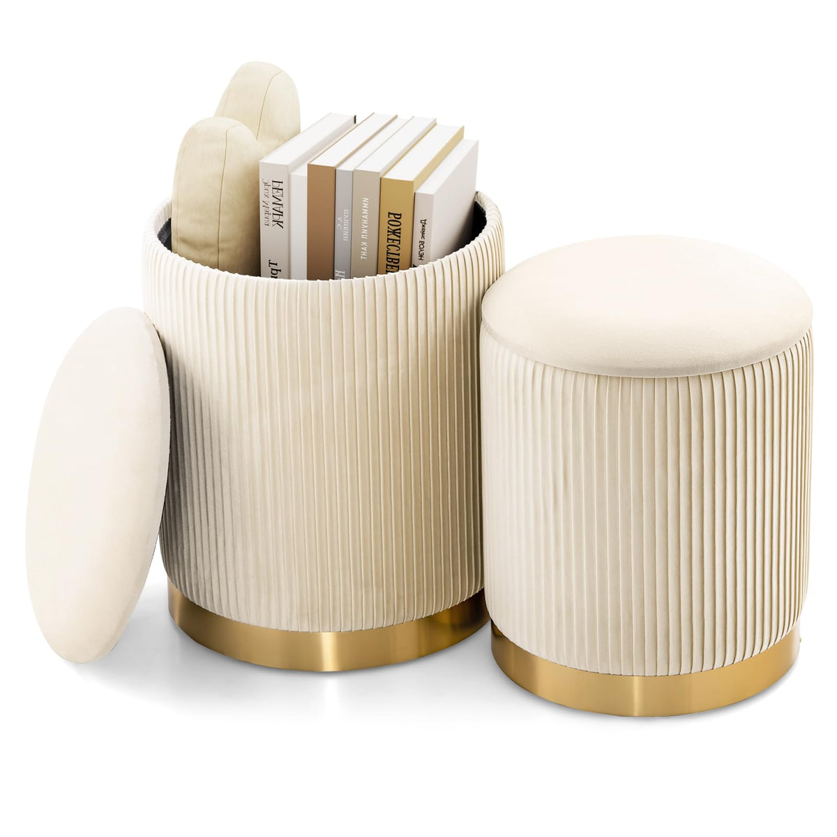 Goflame Ottoman with Storage - Set of 2 Storage Ottomans