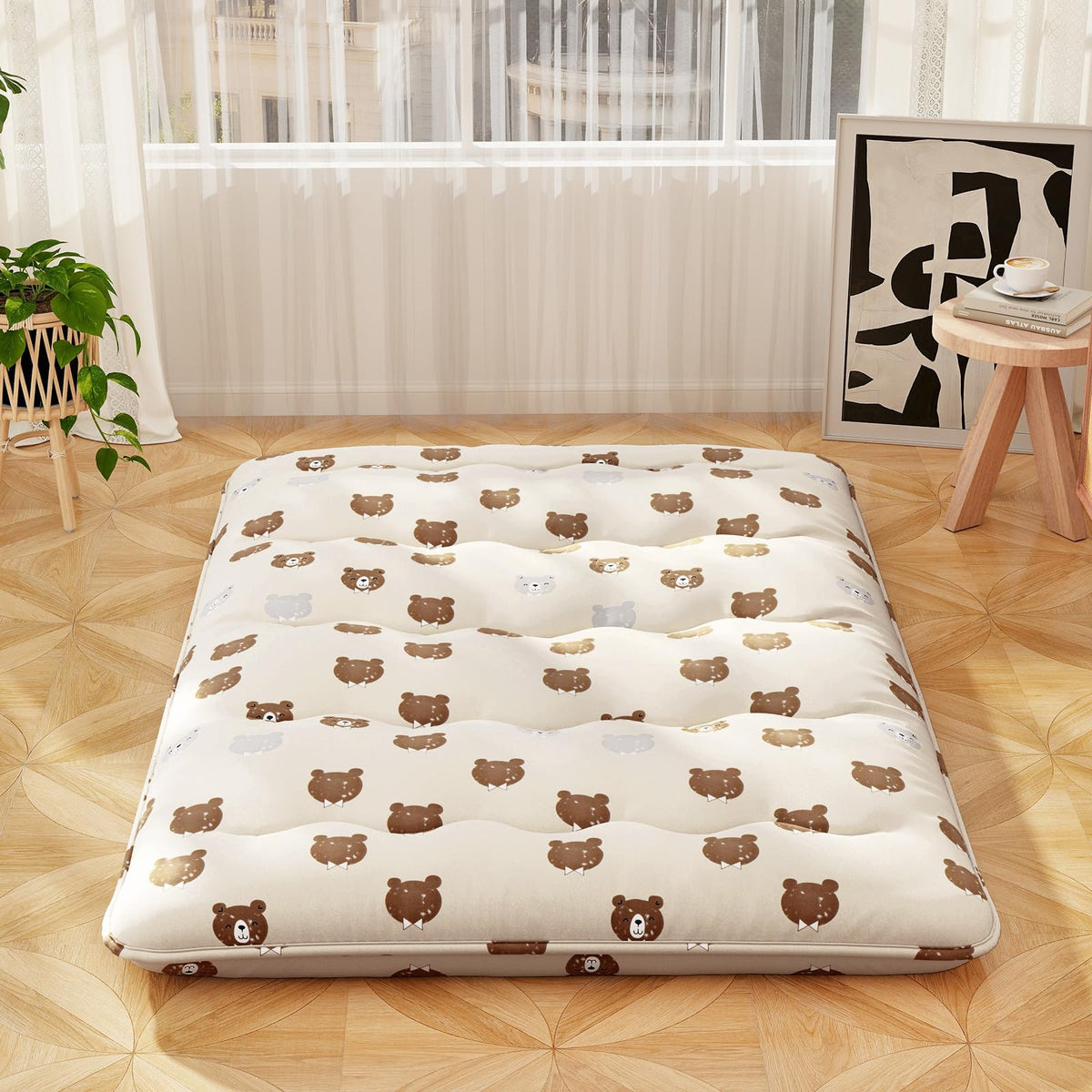 Goflame Japanese Floor Mattress, 4 Inch Futon Mattress with Washable Cover & Storage Bag
