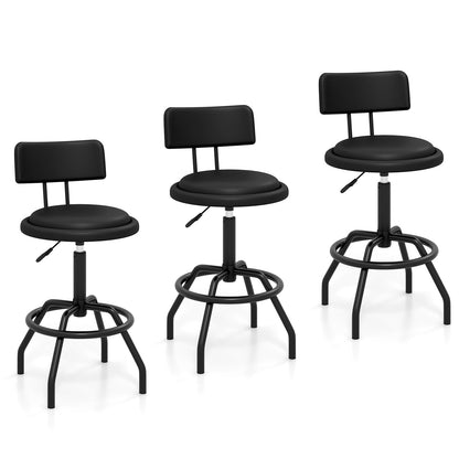 Goflame Swivel Bar Stools Set of 1/2/3/4, 24.5"-29" Height Adjustable Counter Height Chairs w/Back