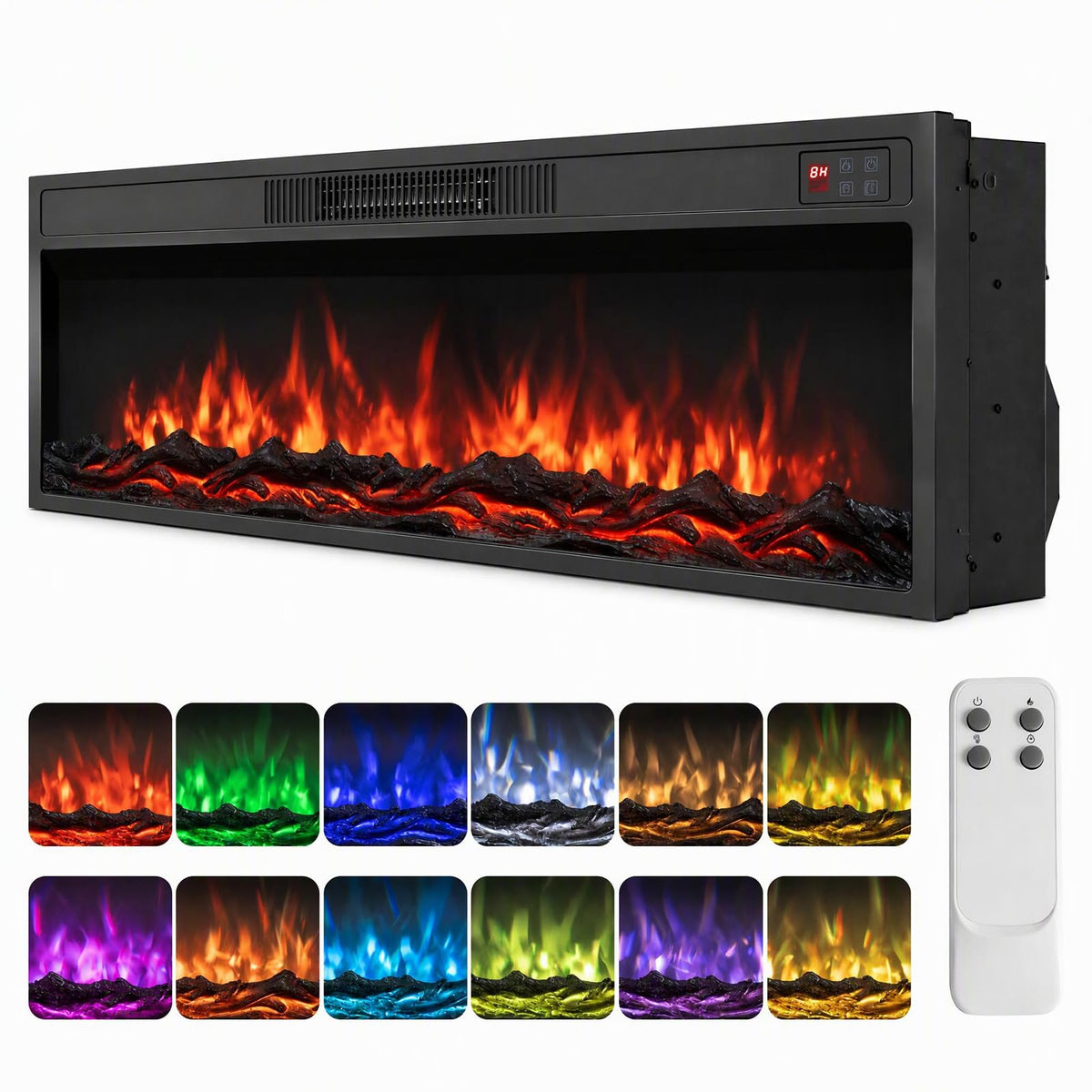 GOFLAME 36"/40" Recessed Electric Fireplace Insert