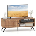 Goflame Mid-Century Modern Entertainment Center with Storage Cabinet