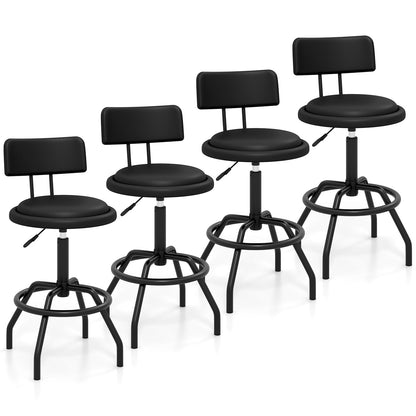 Goflame Swivel Bar Stools Set of 1/2/3/4, 24.5"-29" Height Adjustable Counter Height Chairs w/Back