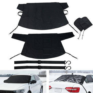 Goflame Car Windshield Snow Cover Set, Heavy Duty 600D Oxford Fabric Front & Rear Ice Frost Protectors