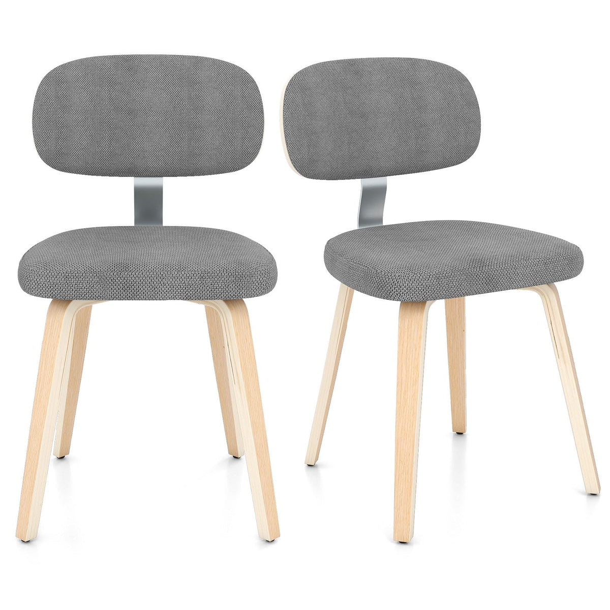 Goflame Wooden Dining Chairs Set of 2/4 Fabric Upholstered Kitchen Chairs