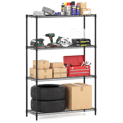 Goflame 4-Tier Metal Storage Shelving Unit with V-Shaped Wire Rack
