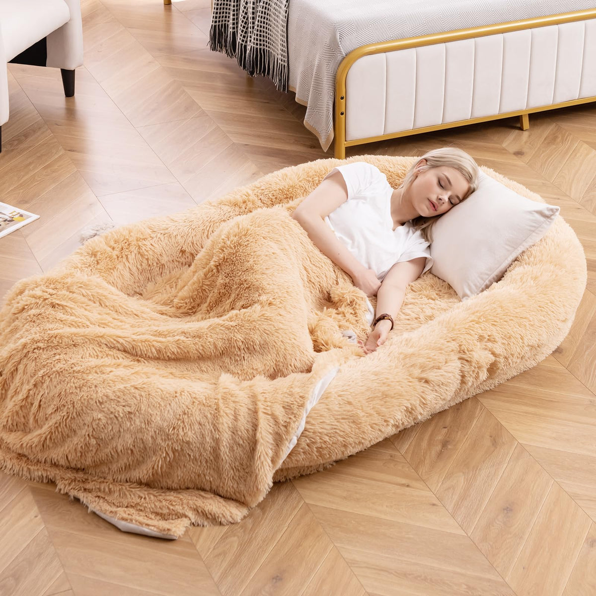 Goflame Human Dog Bed - 71" x 45" Large Human Size Dog Bed for Adult