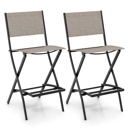 Goflame Folding Patio Bar Chairs Set of 6