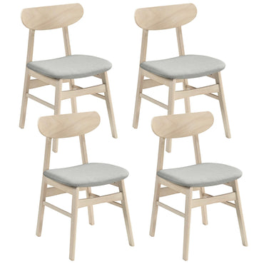 Goflame Wooden Dining Chairs Set of 2/4 Upholstered Kitchen Chairs with Rubber Wood Legs