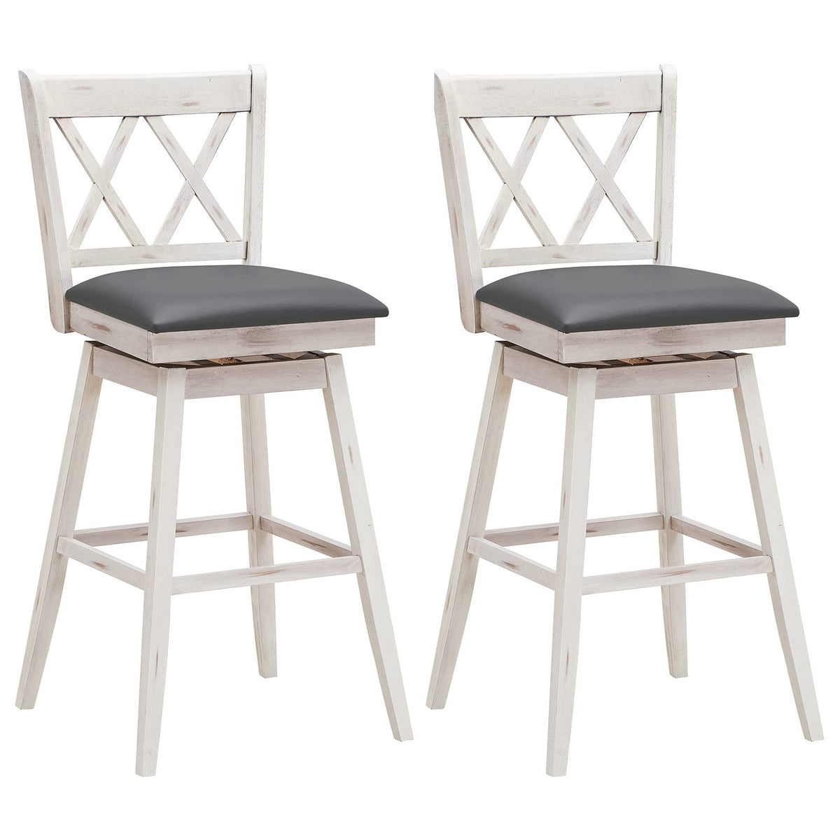 Goflame Bar Stool with Foot Rest Upholstered Cushion & Ergonomic Backrest