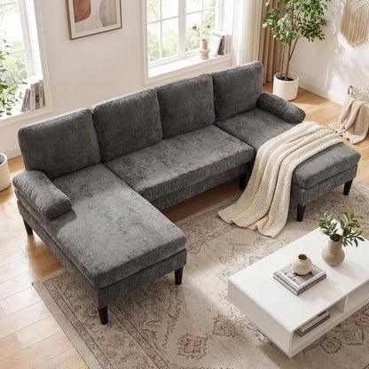 Goflame Sectional Couch for Living Room U-Shaped Sofa