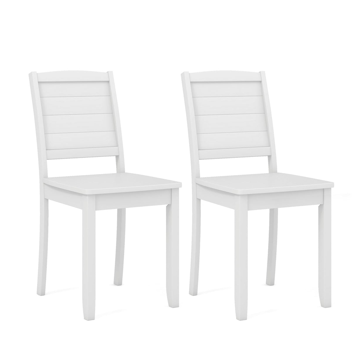 Goflame Wood Dining Chairs Set of 2/4, Modern Kitchen Chairs w/Rubber Wood Legs, Curved Backrest, Farmhouse Diner Chairs