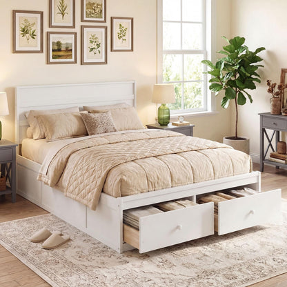 Goflame Bed Frame with Storage Drawers