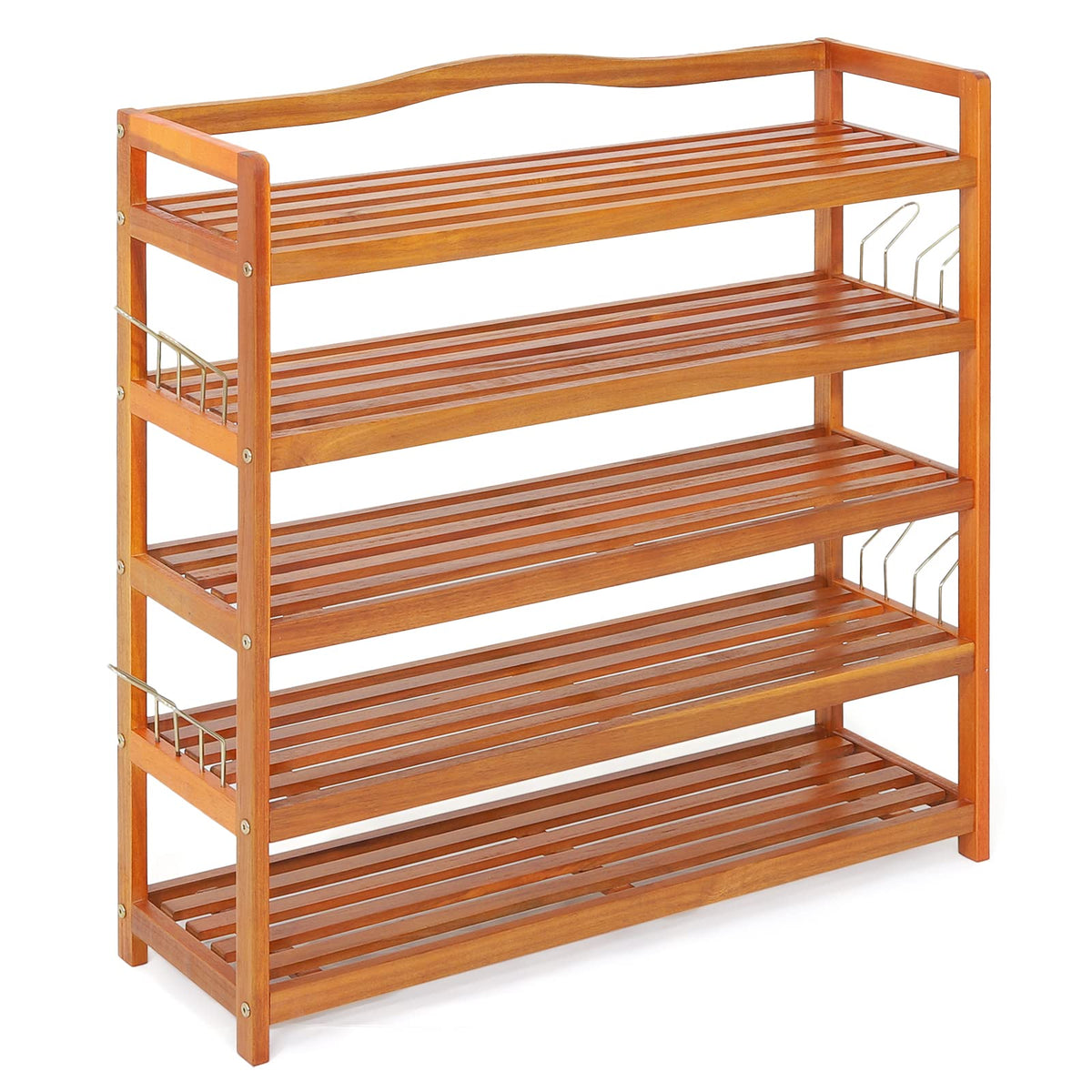 Goflame 5-Tier Wood Shoe Rack Entryway Shoe Shelf Storage Organizer for Hallway, 33"Lx10"Wx32"H