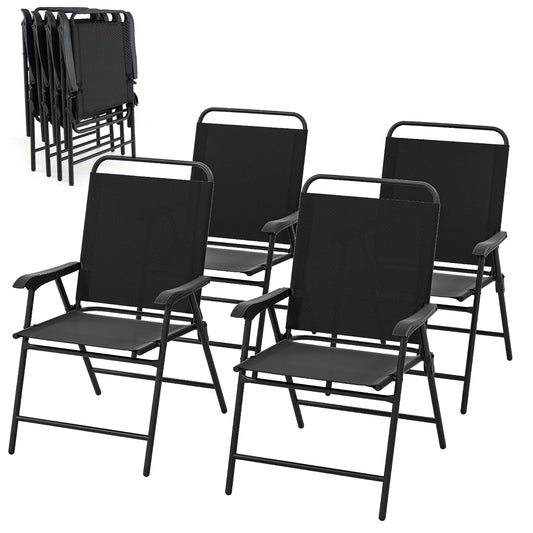 GOFLAME Set of 4 Patio Folding Sling Chairs