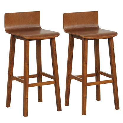 Goflame 2 or 4 Bar Stools Set with Low Back & Footrest