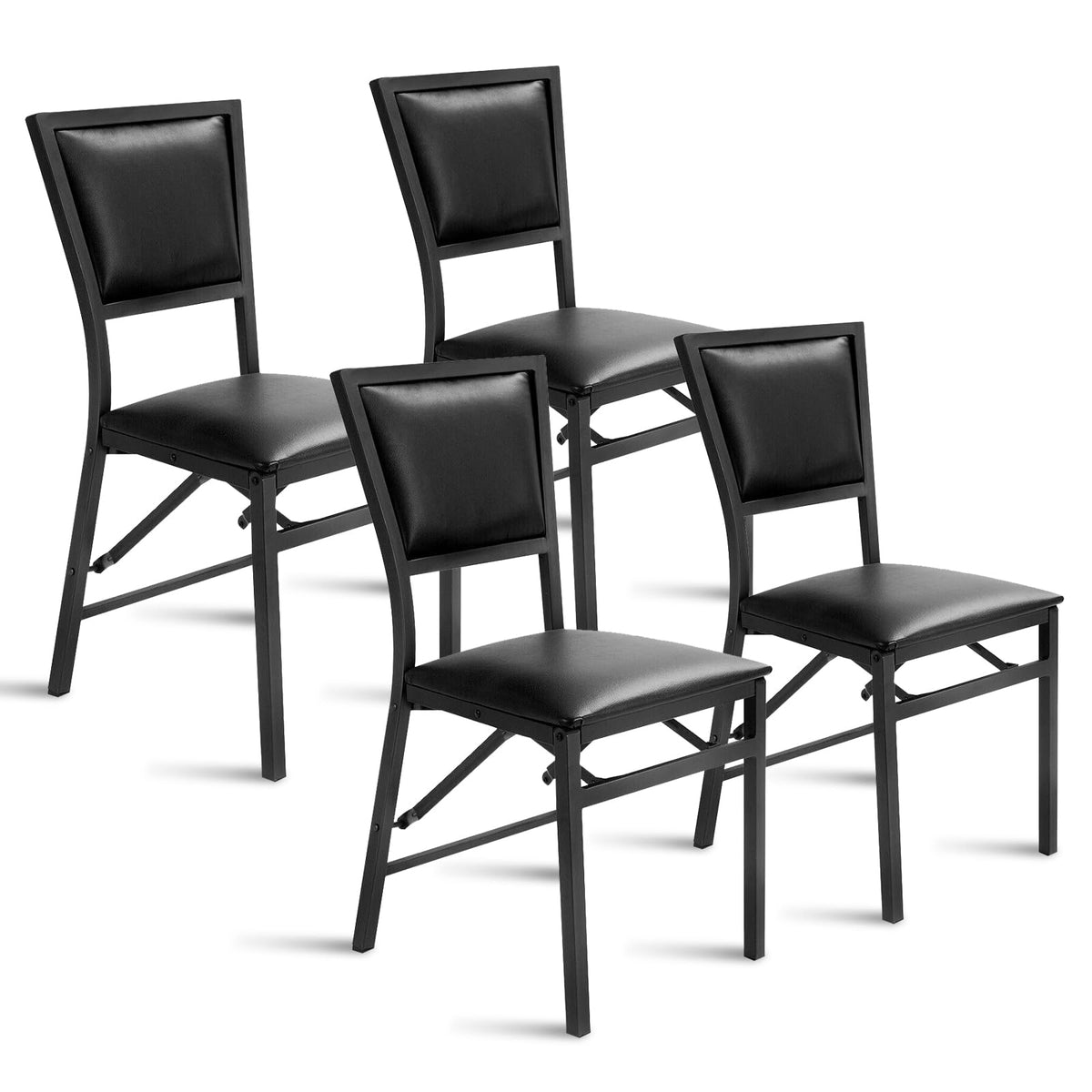Metal Folding Chair Dining Chairs Home Restaurant Furniture - Goflame