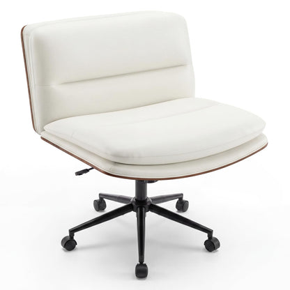 Goflame Armless Office Chair with Wheels for Home Office & Bedroom
