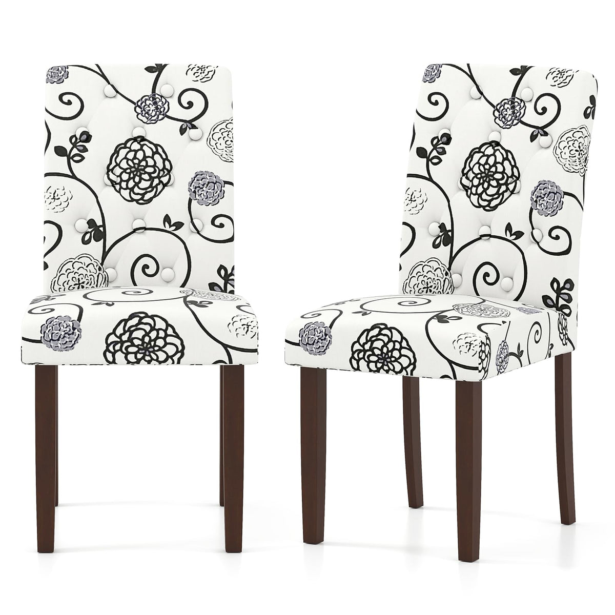 Goflame Tufted Dining Chairs Set of 2/4 Upholstered Kitchen Chairs w/Padded Seat & High Backrest