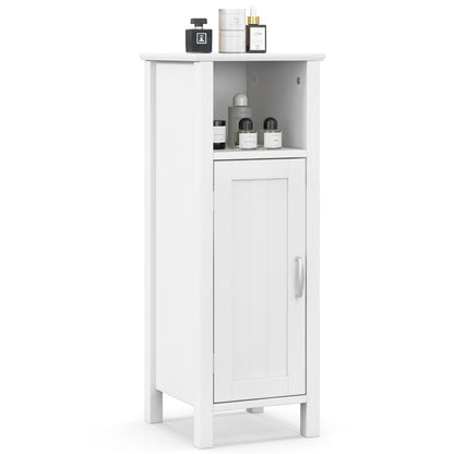 Goflame Narrow Bathroom Storage Cabinet - Corner Unit with Open Compartment, Adjustable Shelf