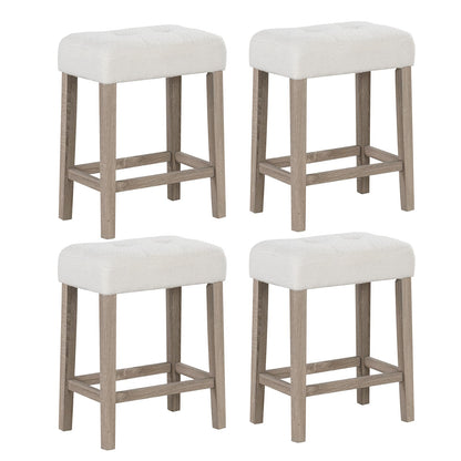 Goflame Sherpa Bar Stools, 24" Counter Height Kitchen Bar Stools with Cushioned Seat