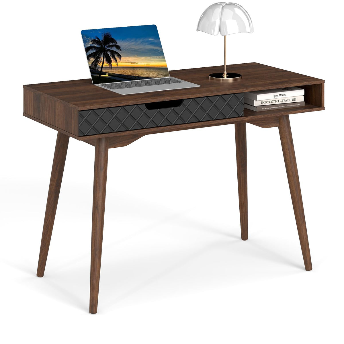 Goflame Mid Century Modern Desk 42.5" Vintage Computer Desk