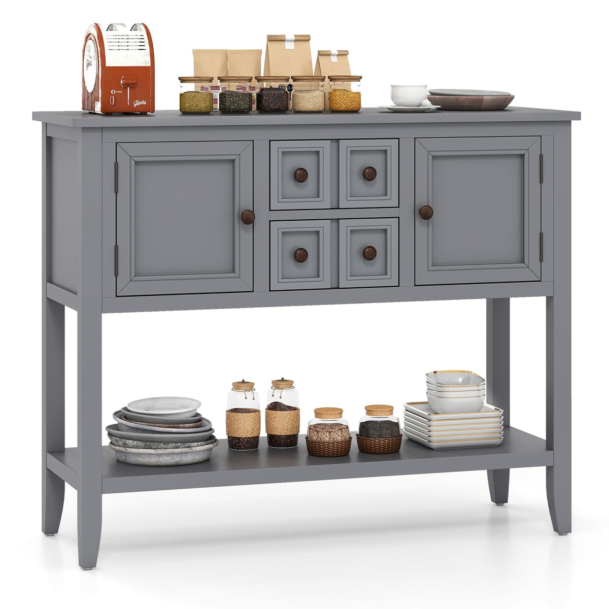 Goflame Sideboard Buffet Cabinet with Storage, 42’’ Wood Credenza