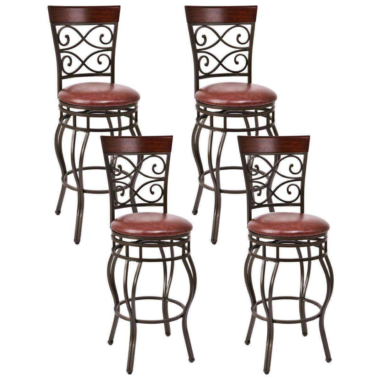Goflame Bar Stools Set of 2/4, 360 Degree Swivel, 30" Counter Height Bar Stools