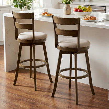 Goflame 30.5" Swivel Bar Stools Set of 2/4 with Fabric Upholstered Seat, High Back