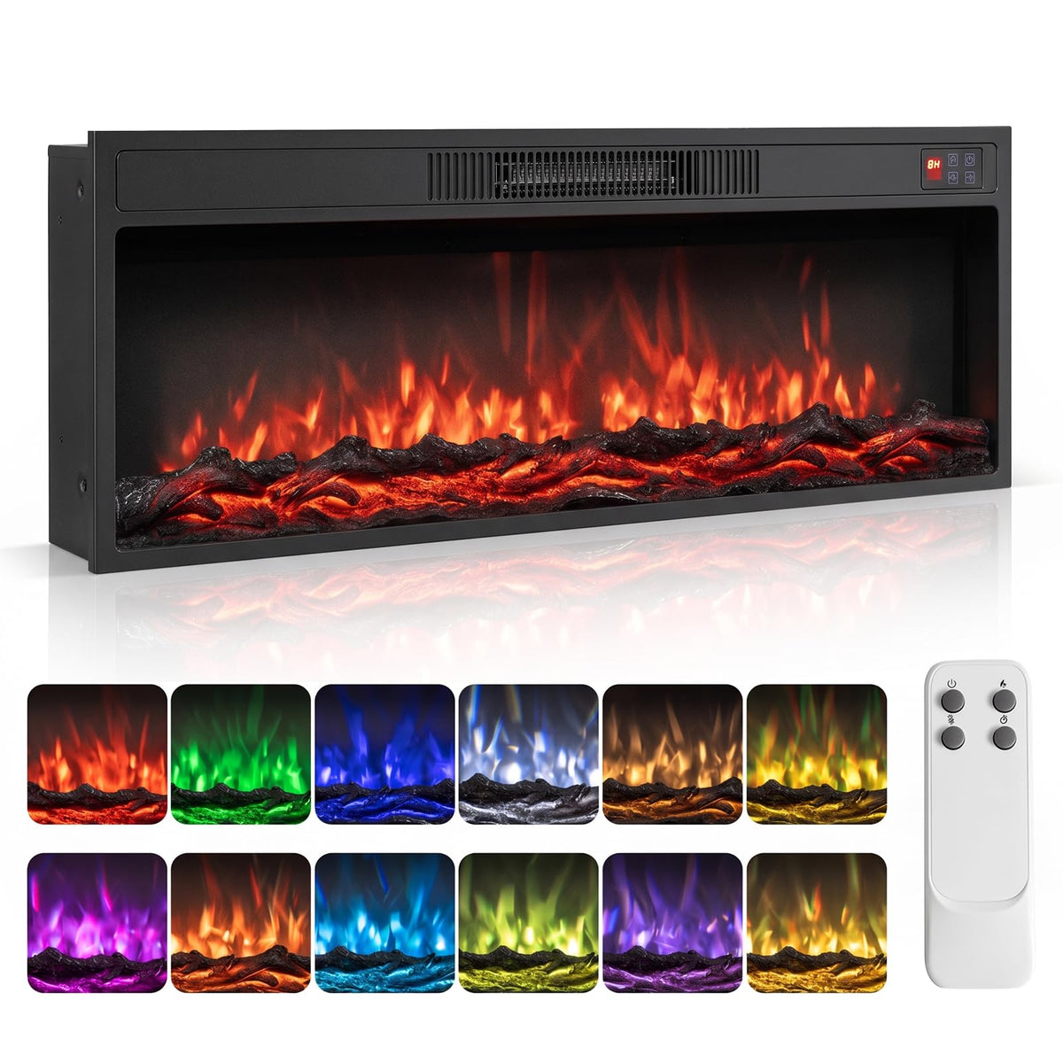GOFLAME 36"/40" Recessed Electric Fireplace Insert
